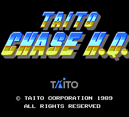 Chase H.Q. title screen for TurboGrafx-16
